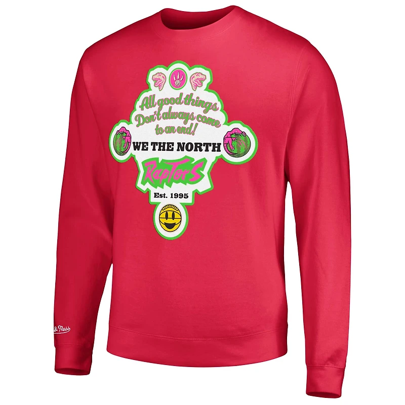 Men's Mitchell & Ness Pink Toronto Raptors Watermelon Sugar High Pullover Sweatshirt
