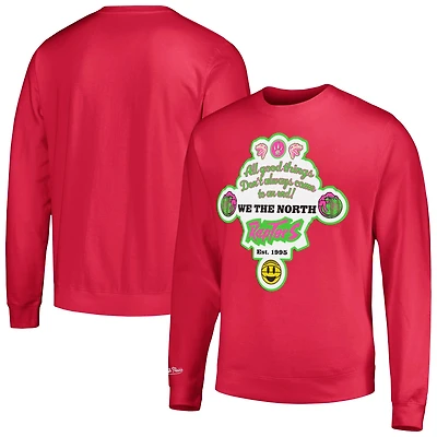 Men's Mitchell & Ness Pink Toronto Raptors Watermelon Sugar High Pullover Sweatshirt