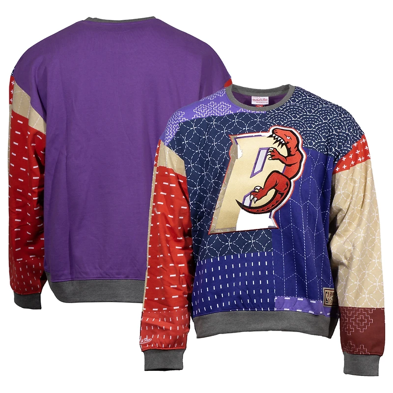 Men's Mitchell & Ness Purple Toronto Raptors Hardwood Classics Bandana Kapital Pun Pullover Sweatshirt