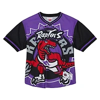 T-shirt à encolure en V filet Jumbotron 3.0 des Raptors de Toronto Mitchell & Ness pour homme, violet