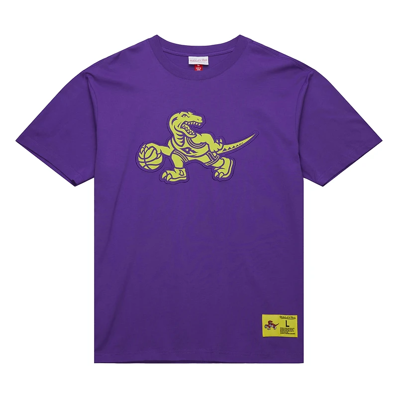 Men's Mitchell & Ness Raptors Purple Toronto Hardwood Classics Neon Nights Premium T-Shirt
