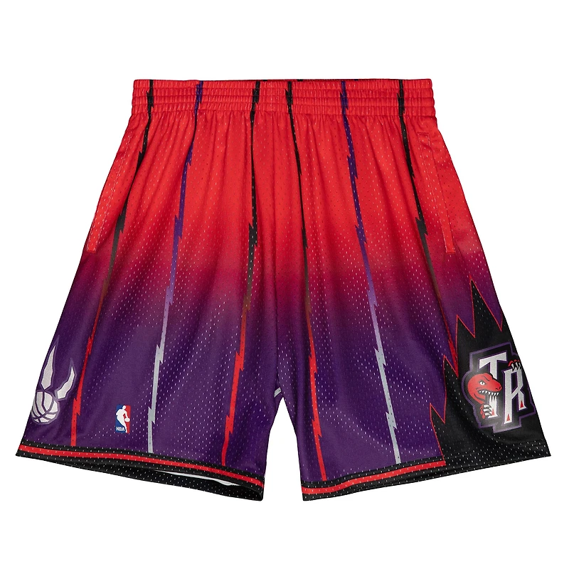 Toronto Raptors Mitchell & Ness pour homme rouge/violet - 1998/99 Hardwood Classics Fadeaway Swingman Short