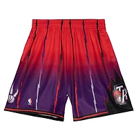Toronto Raptors Mitchell & Ness pour homme rouge/violet - 1998/99 Hardwood Classics Fadeaway Swingman Short