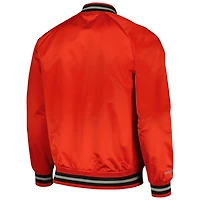 Veste rouge à bouton-pression Mitchell & Ness pour hommes des Raptors de Toronto Hardwood Classics Throwback Wordmark Raglan