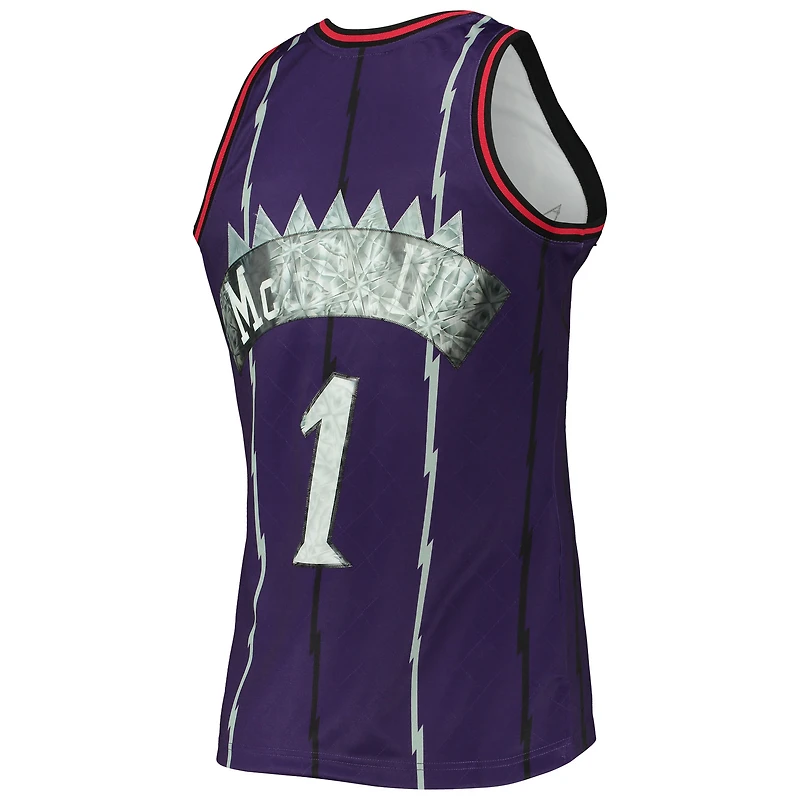 Maillot Swingman Diamond pour homme Mitchell & Ness Tracy McGrady violet des Toronto Raptors 1998/99 Hardwood Classics NBA 75th Anniversary