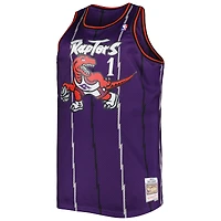 Maillot Swingman Mitchell & Ness Tracy McGrady violet pour homme, collection Toronto Raptors, grandes tailles, Hardwood Classics 1998/99