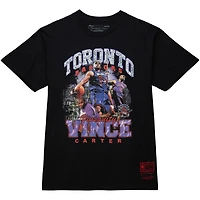 T-shirt pour homme Mitchell & Ness Vince Carter Noir Toronto Raptors Hardwood Classics Bling Concert Player