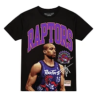 Men's Mitchell & Ness Vince Carter Black Toronto Raptors Hardwood Classics Player Arch T-Shirt