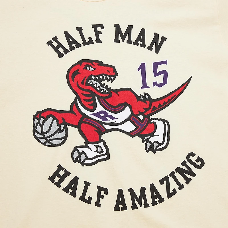 T-shirt premium pour homme Mitchell & Ness Vince Carter crème Toronto Raptors