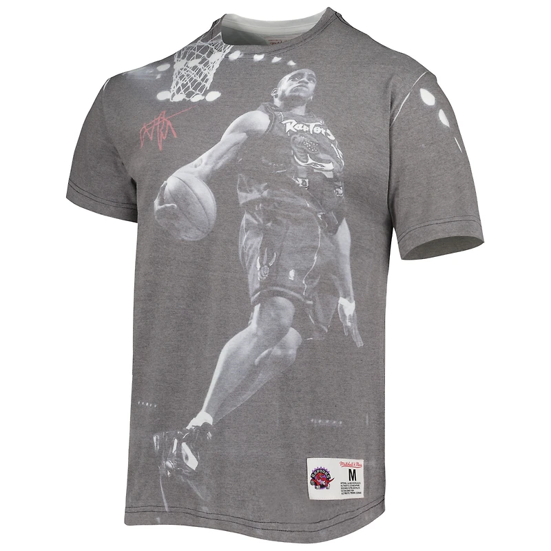 T-shirt Mitchell & Ness Vince Carter gris chiné pour homme des Raptors de Toronto, Above The Rim