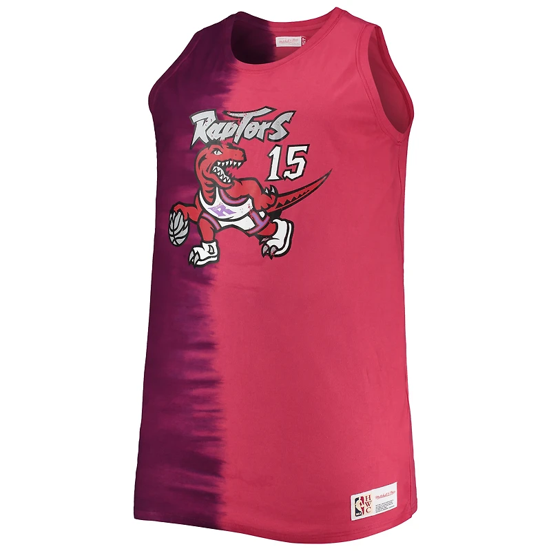 Débardeur pour homme Mitchell & Ness Vince Carter Violet/Rouge Toronto Raptors Big Tall Profile Tie-Dye Player