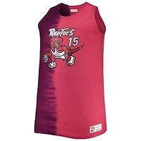 Débardeur pour homme Mitchell & Ness Vince Carter Violet/Rouge Toronto Raptors Big Tall Profile Tie-Dye Player