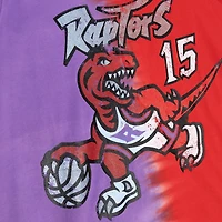 Mitchell & Ness Vince Carter pour homme Violet/Rouge Toronto Raptors Hardwood Classics Tie-Dye Nom et numéro - Débardeur