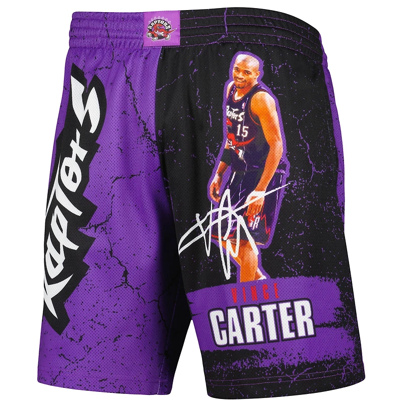 Mitchell & Ness Vince Carter pour homme Violet Toronto Raptors Hardwood Classics Player Burst Short