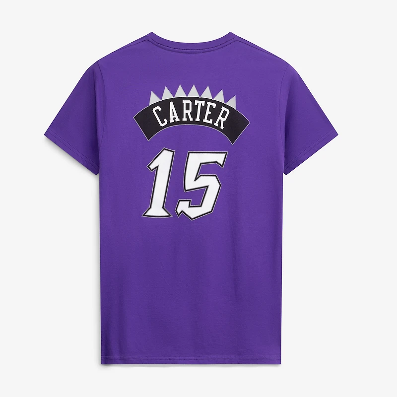 T-shirt Mitchell & Ness Vince Carter violet Toronto Raptors Hardwood Classics pour homme, avec nom et numéro brodés