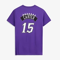 T-shirt Mitchell & Ness Vince Carter violet Toronto Raptors Hardwood Classics pour homme, avec nom et numéro brodés