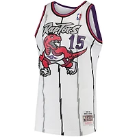 Maillot Mitchell & Ness Vince Carter blanc Toronto Raptors 1998/99 Hardwood Classics Swingman pour hommes