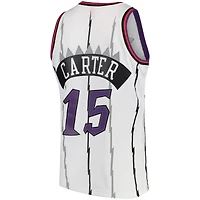 Maillot Mitchell & Ness Vince Carter blanc Toronto Raptors 1998/99 Hardwood Classics Swingman pour hommes