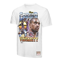 T-shirt commémoratif Mitchell & Ness Vince Carter blanc des Toronto Raptors Hardwood Classics pour homme, motif collage de joueurs