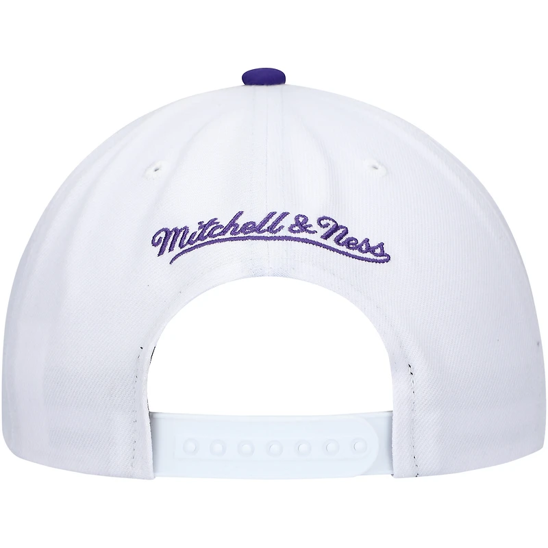 Men's Mitchell & Ness White/Purple Toronto Raptors Hardwood Classics Core 2-Tone 2.0 Pro Snapback Hat