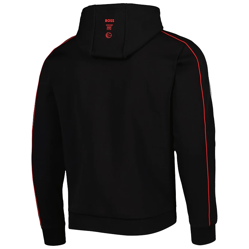 Chandail à capuchon enfiler triple mélange NBA x Hugo Boss pour homme Toronto Raptors Team Bounce noir