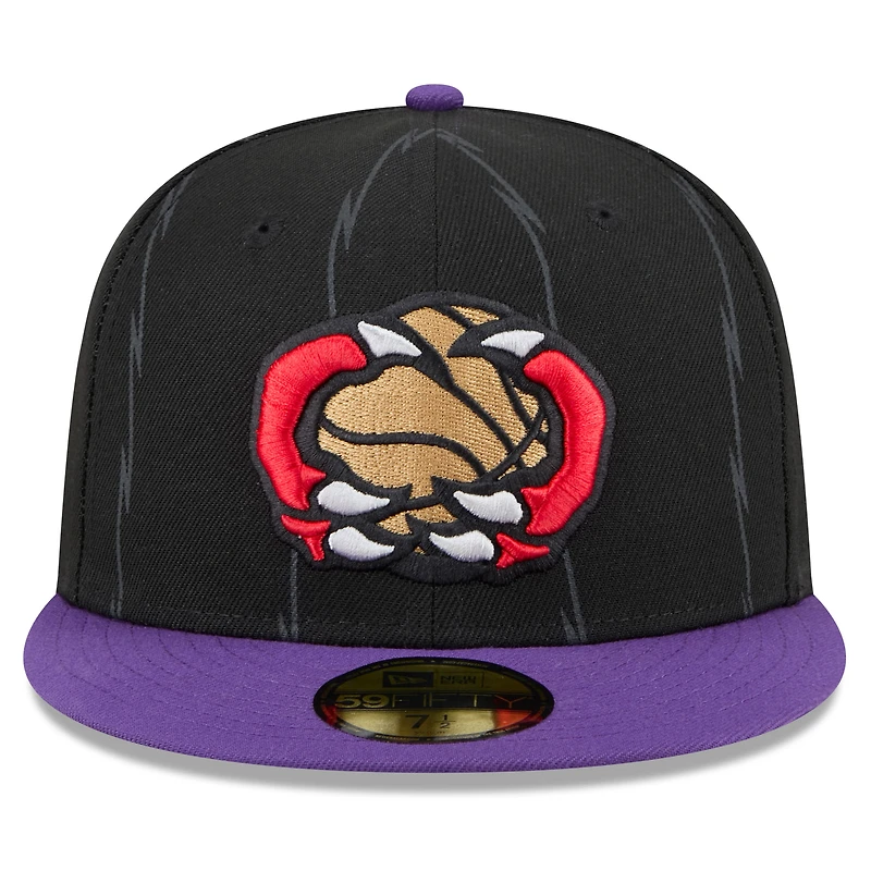 Casquette ajustée Toronto Raptors 2024/25 City Edition 59FIFTY New Era noire/violette pour homme