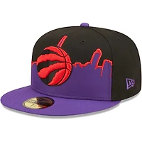 Men's New Era Black/Purple Toronto Raptors Tip Off 59FIFTY Fitted - Hat