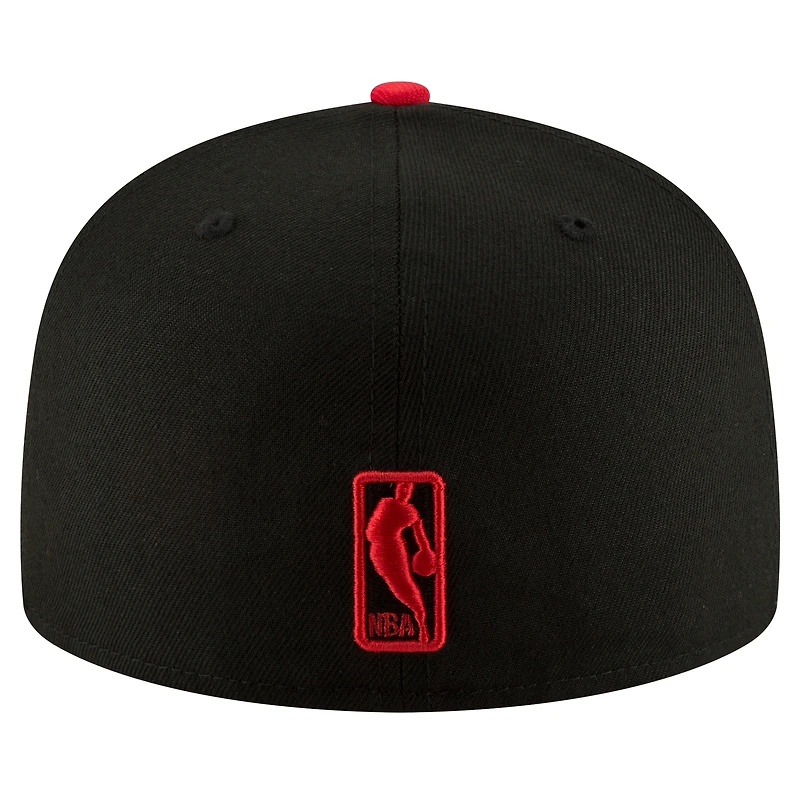 Casquette ajustée 59FIFTY 2 tons New Era pour hommes, noir/rouge, Toronto Raptors