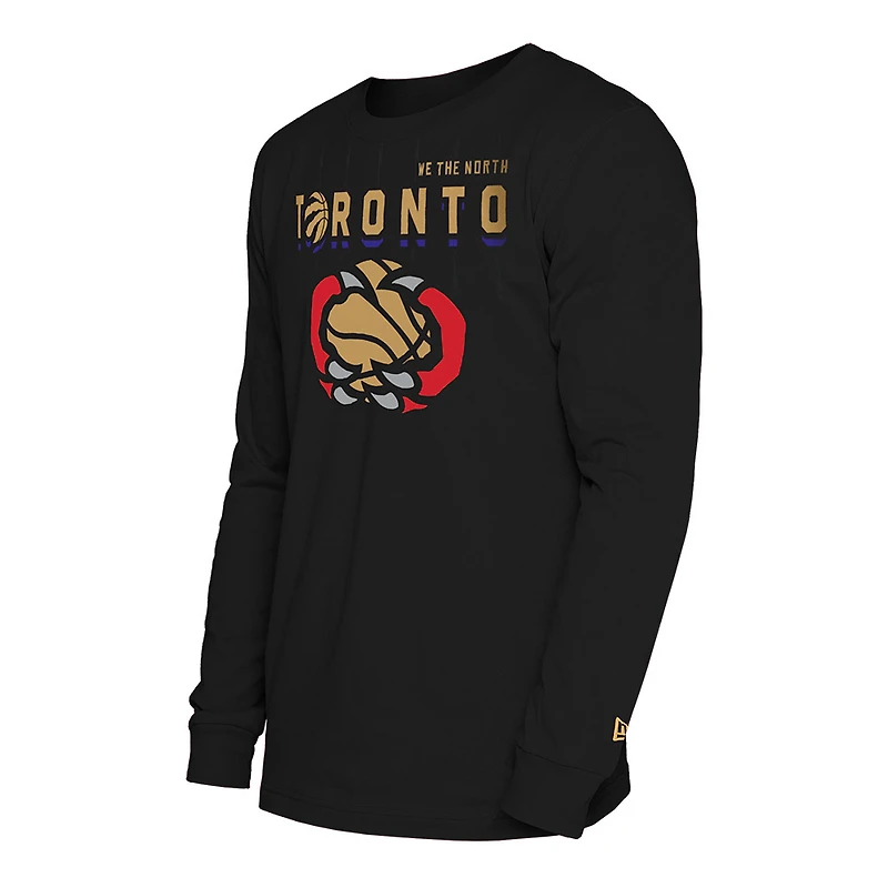 T-shirt à manches longues Toronto Raptors City Edition 2024/25 noir New Era pour homme