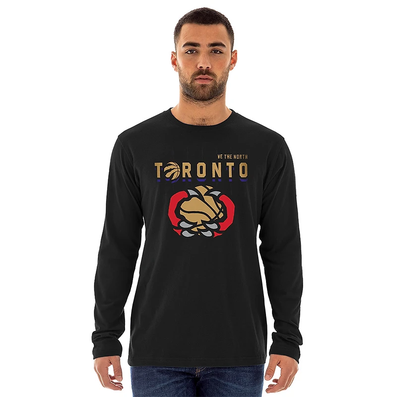 T-shirt à manches longues Toronto Raptors City Edition 2024/25 noir New Era pour homme