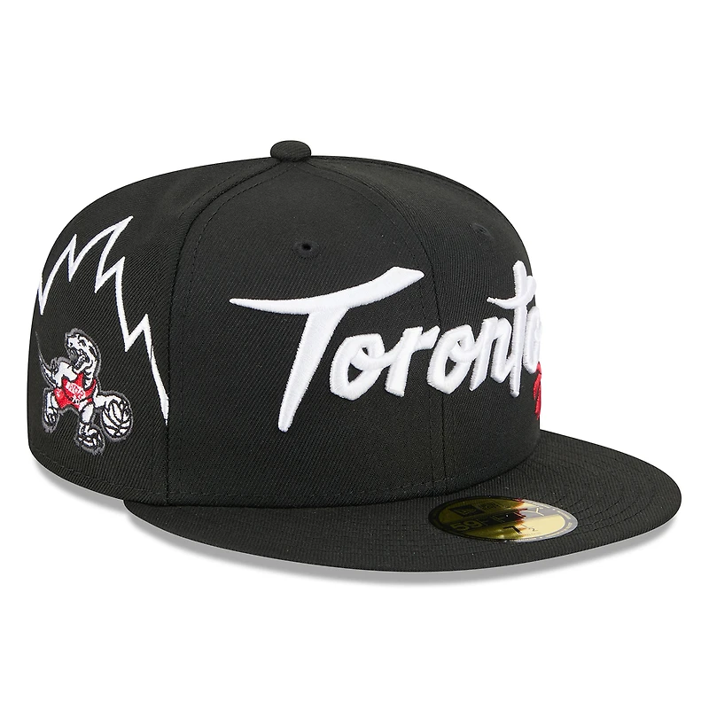 Casquette ajustée New Era noire Toronto Raptors 2025/26 City Edition Alternate 59FIFTY pour homme