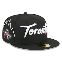 Casquette ajustée New Era noire Toronto Raptors 2025/26 City Edition Alternate 59FIFTY pour homme