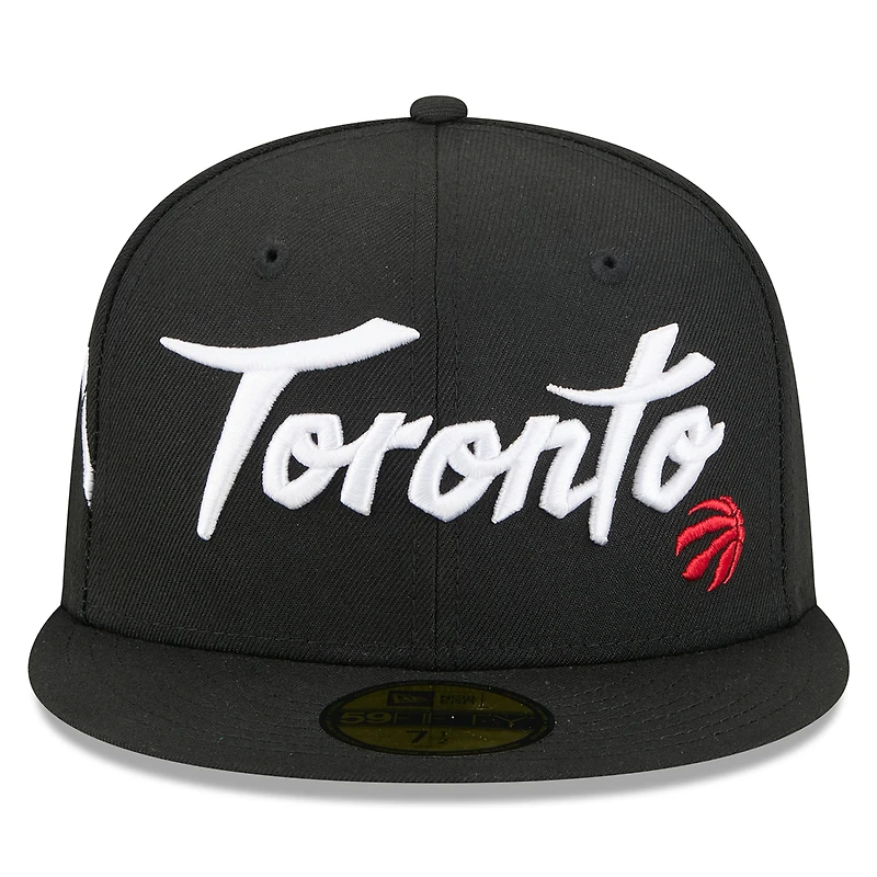 Casquette ajustée New Era noire Toronto Raptors 2025/26 City Edition Alternate 59FIFTY pour homme