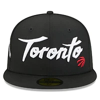 Casquette ajustée New Era noire Toronto Raptors 2025/26 City Edition Alternate 59FIFTY pour homme