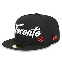 Men's New Era Black Toronto Raptors 2025/26 City Edition Alternate 59FIFTY Fitted Hat