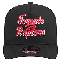Casquette ajustable New Era noire Toronto Raptors 9FIFTY à motif chaînette et coutures apparentes