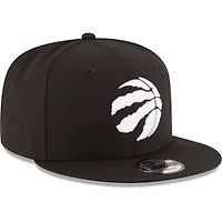 Men's New Era Black Toronto Raptors Black & White Logo 9FIFTY Adjustable Snapback Hat