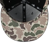 Men's New Era Black Toronto Raptors Camo Print Logo 59FIFTY Fitted Hat
