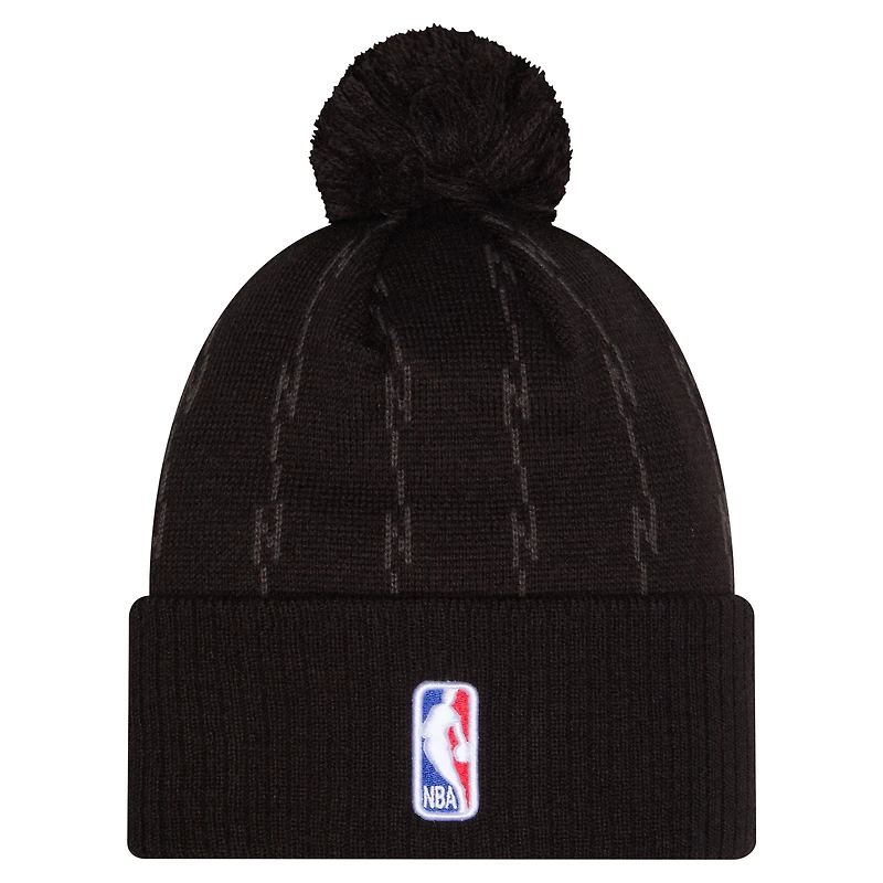 Men's New Era  Black Toronto Raptors City Edition Cuffed Knit Hat with Pom
