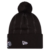 Men's New Era  Black Toronto Raptors City Edition Cuffed Knit Hat with Pom