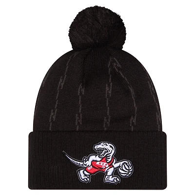 Men's New Era  Black Toronto Raptors City Edition Cuffed Knit Hat with Pom