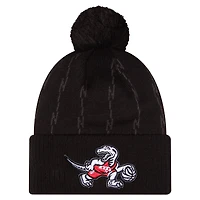 Men's New Era  Black Toronto Raptors City Edition Cuffed Knit Hat with Pom