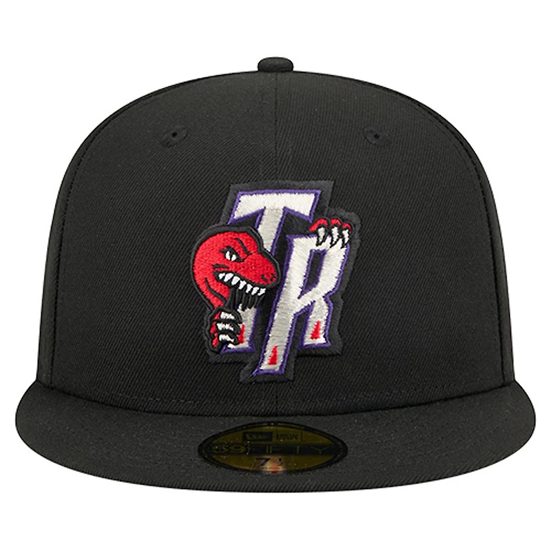 Men's New Era  Black Toronto Raptors Core Logo 59FIFTY Fitted Hat