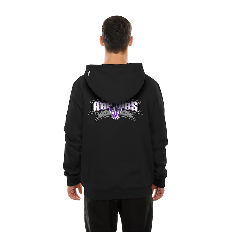 Men's New Era  Black Toronto Raptors Front Back Logo Hoodie