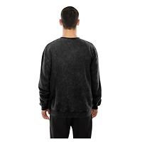 Sweat-shirt ras du cou en molleton délavé minéral noir Toronto Raptors New Era pour homme