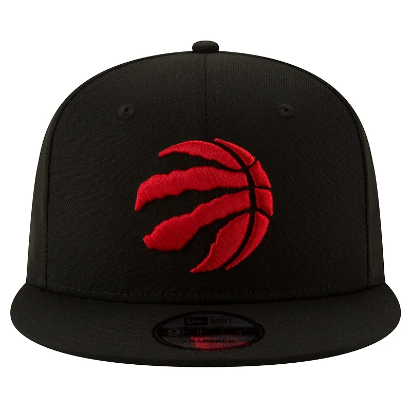 Casquette Snapback 9FIFTY couleur officielle de l'équipe des Toronto Raptors New Era noire pour hommes