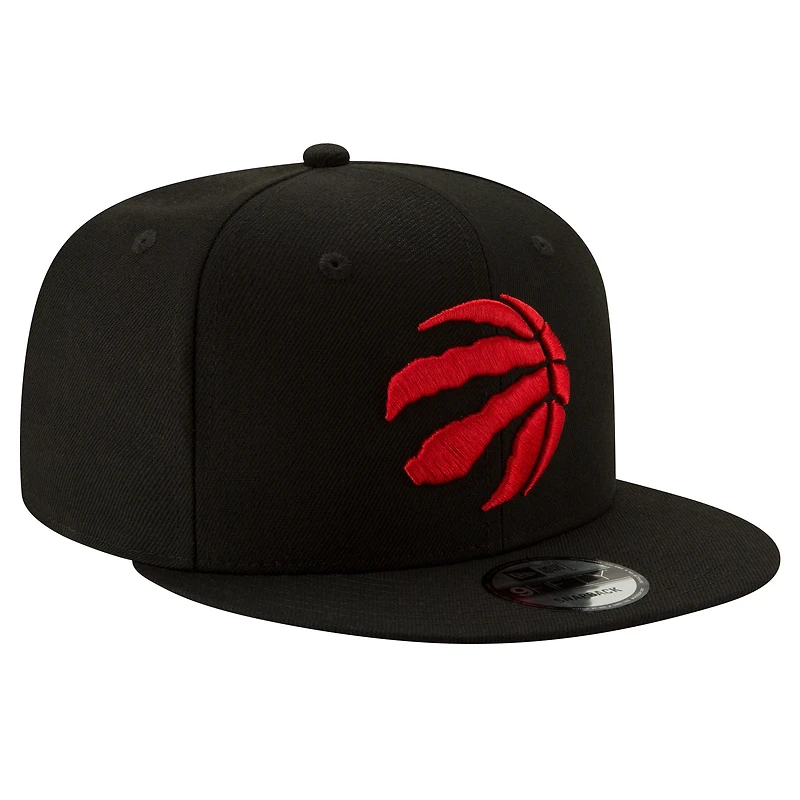 Casquette Snapback 9FIFTY couleur officielle de l'équipe des Toronto Raptors New Era noire pour hommes