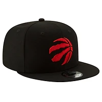 Casquette Snapback 9FIFTY couleur officielle de l'équipe des Toronto Raptors New Era noire pour hommes