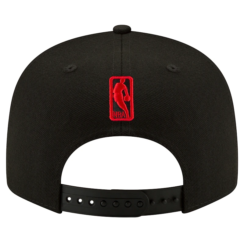 Casquette Snapback 9FIFTY couleur officielle de l'équipe des Toronto Raptors New Era noire pour hommes