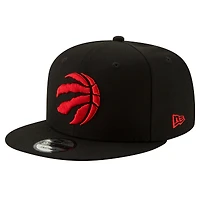 Casquette Snapback 9FIFTY couleur officielle de l'équipe des Toronto Raptors New Era noire pour hommes